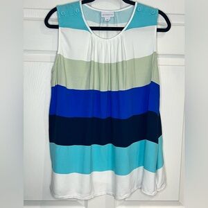 Liz Claiborne Women’s Color blocked Round Neck Sleeveless Blouse - Size XL